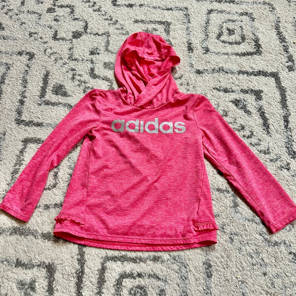 Adidas Hooded Pink Ruffle Shirt